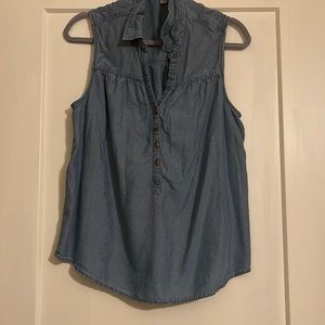 Denim sleeveless top